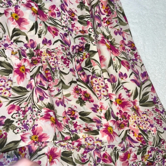 Lane Bryant Plus Size Floral Assymetric Hem Faux Wrap Knee Length Skirt Fair - Picture 9 of 12
